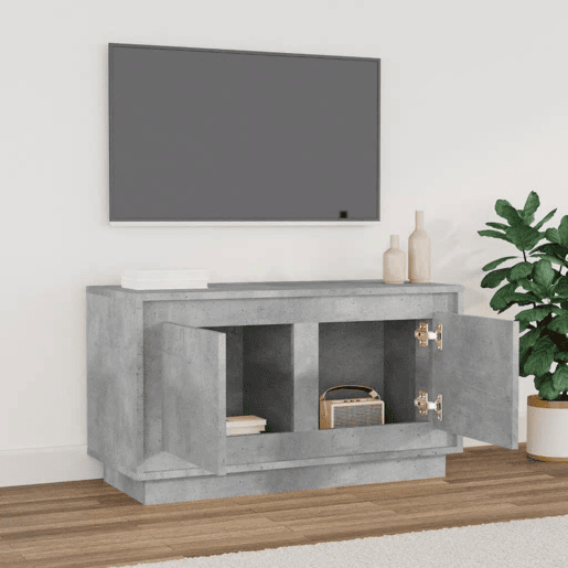Móvel de TV - Modulo de TV - Armário de TV 80x35x45 cm derivados de madeira cinzento cimento