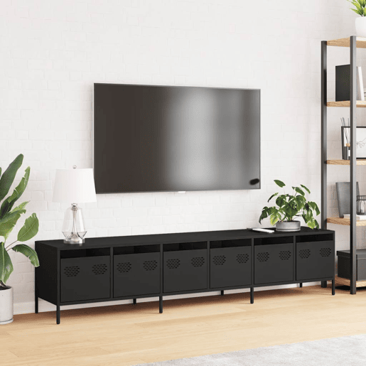 Móvel de TV - Modulo de TV - Armário de TV 202x39x43,5 cm aço laminado a frio preto