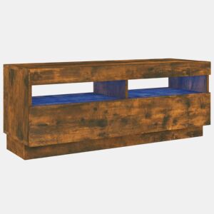 Móvel de TV - Modulo de TV - Armário de TV com luzes LED 100x35x40 cm carvalho fumado