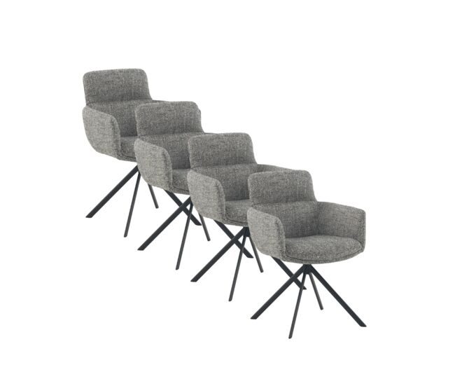 Pack 4 sillones tapizados tweed verde