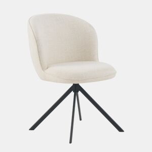 Pacote de 4 cadeiras estofadas em tweed branco salpicado