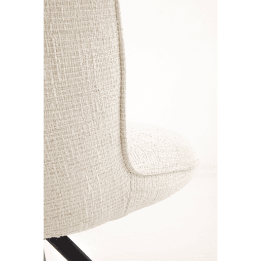 Pacote de 4 cadeiras estofadas em tweed branco salpicado