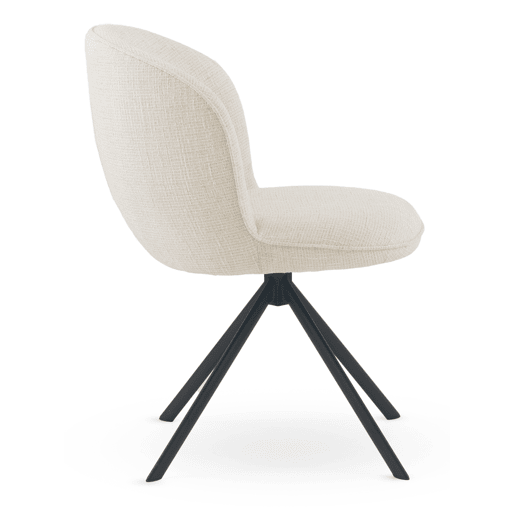 Pacote de 4 cadeiras estofadas em tweed branco salpicado