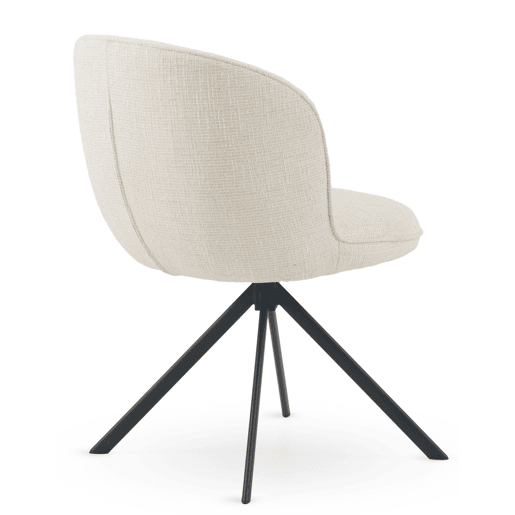 Pacote de 4 cadeiras estofadas em tweed branco salpicado