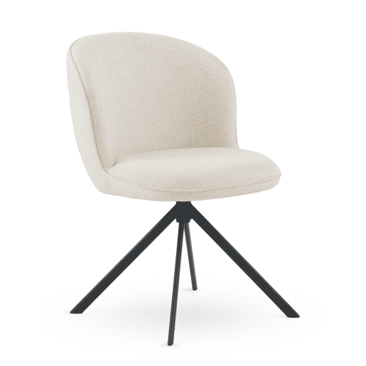 Pacote de 4 cadeiras estofadas em tweed branco salpicado