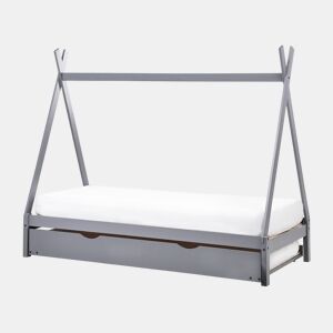 Cama gavetão infantil Pinho TALMONTIERS 90 x 200 cm Cinzento