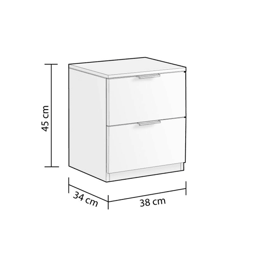 Mesa de cabeceira Andra Branco 38 x 45 x 34 cm