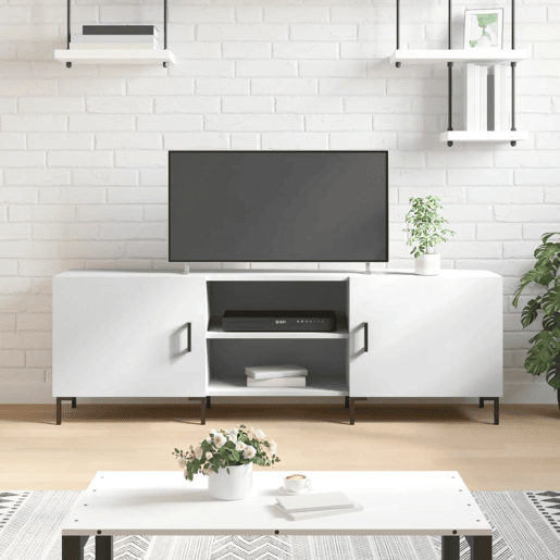 Móvel para TV - Móvel de TV - Armário de TV 150x30x50 cm derivados de madeira branco