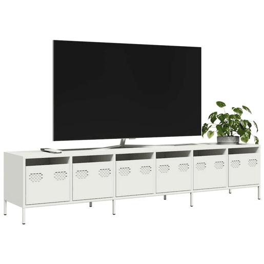 Móvel de TV - Modulo de TV - Armário de TV 202x39x43,5 cm aço laminado a frio branco