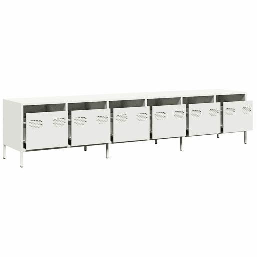 Móvel de TV - Modulo de TV - Armário de TV 202x39x43,5 cm aço laminado a frio branco