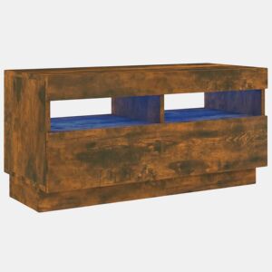 Móvel de TV - Modulo de TV - Armário de TV com luzes LED 80x35x40 cm carvalho fumado