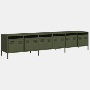 Móvel de TV - Modulo de TV - Armário de TV 202x39x43,5 cm aço laminado a frio verde-azeitona