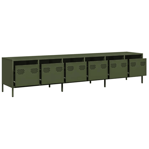 Móvel de TV - Modulo de TV - Armário de TV 202x39x43,5 cm aço laminado a frio verde-azeitona