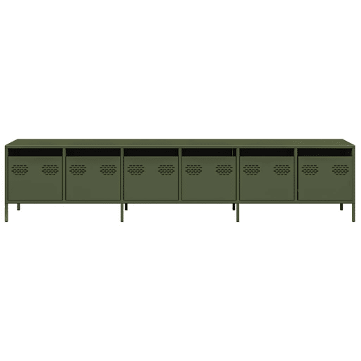 Móvel de TV - Modulo de TV - Armário de TV 202x39x43,5 cm aço laminado a frio verde-azeitona