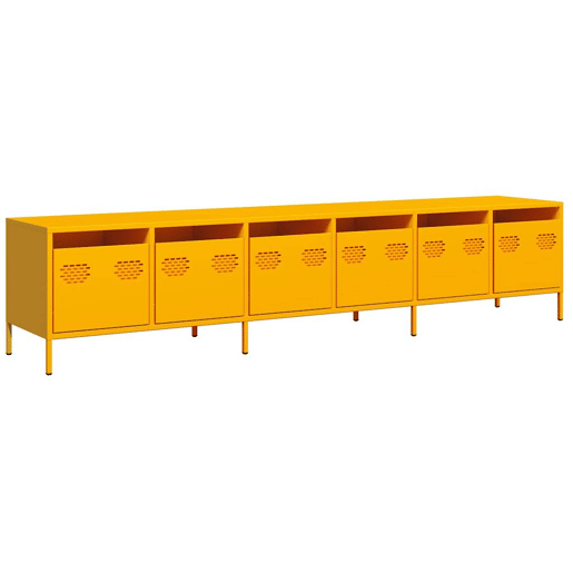 Móvel de TV - Modulo de TV - Armário de TV 202x39x43,5 cm aço laminado a frio amarelo mostarda