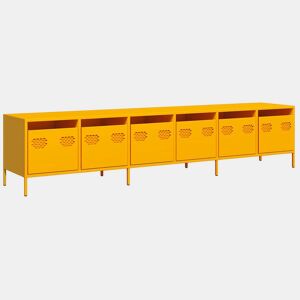 Móvel de TV - Modulo de TV - Armário de TV 202x39x43,5 cm aço laminado a frio amarelo mostarda