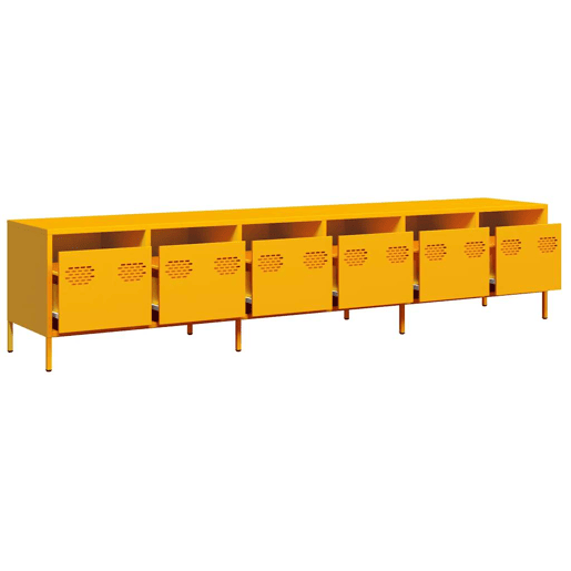 Móvel de TV - Modulo de TV - Armário de TV 202x39x43,5 cm aço laminado a frio amarelo mostarda