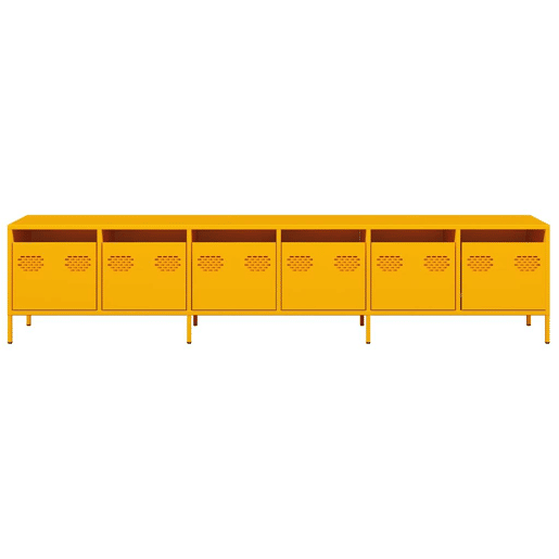 Móvel de TV - Modulo de TV - Armário de TV 202x39x43,5 cm aço laminado a frio amarelo mostarda