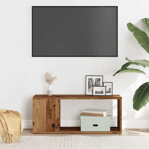 Móvel de TV - Modulo de TV - Armário de TV 80x24x32cm derivados de madeira cor madeira velha