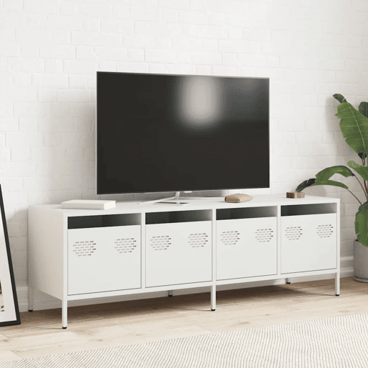 Móvel de TV - Modulo de TV - Armário de TV 135x39x43,5 cm aço laminado a frio branco