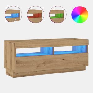 Móvel de TV - Modulo de TV - Armário de TV com luzes LED derivados madeira carvalho artisiano