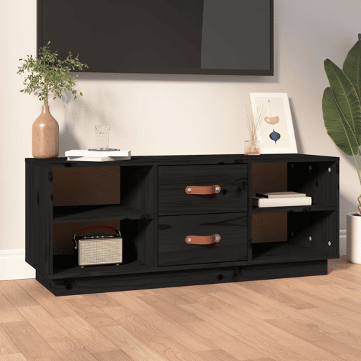 Móvel de TV - Modulo de TV - Armário de TV 100x34x40 cm madeira de pinho maciça preto