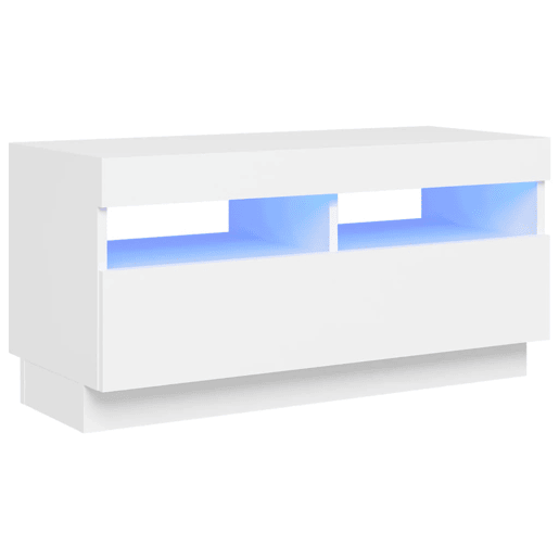 Móvel de TV - Modulo de TV - Armário de TV com luzes LED 80x35x40 cm branco