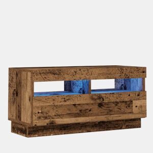 Móvel de TV - Modulo de TV - Armário de TV com luzes LED derivados de madeira madeira velha