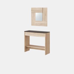 Mobiliário de corredor com consola Ona Carvalho canadiano - Ferrugem 92 x 79 x 33 cm