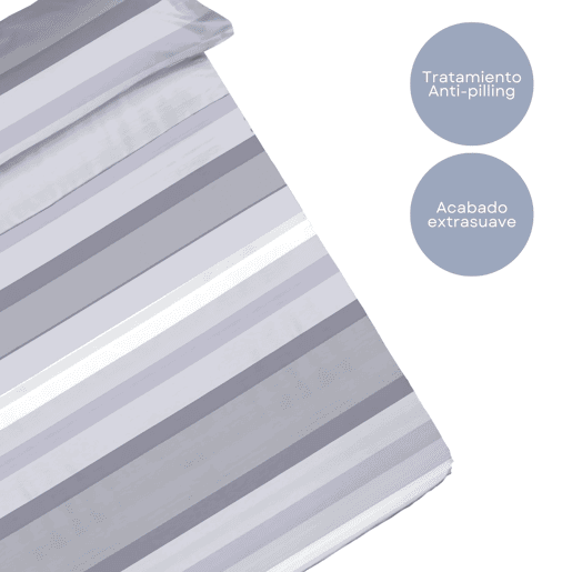 Conjunto de lençóis de microfibra Summer Nicol Gris para cama 90cm Donegal Collections