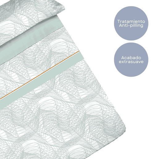 Conjunto de lençóis de microfibra Summer Infint Aqua para cama 150cm Donegal Collections