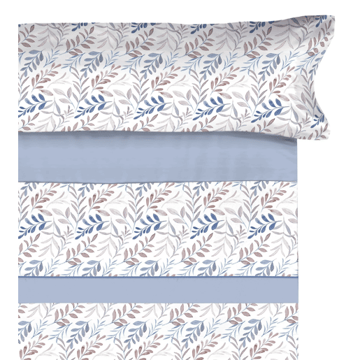 Conjunto de lençóis de microfibra Summer Dnan Azul para cama 135cm Donegal Collections