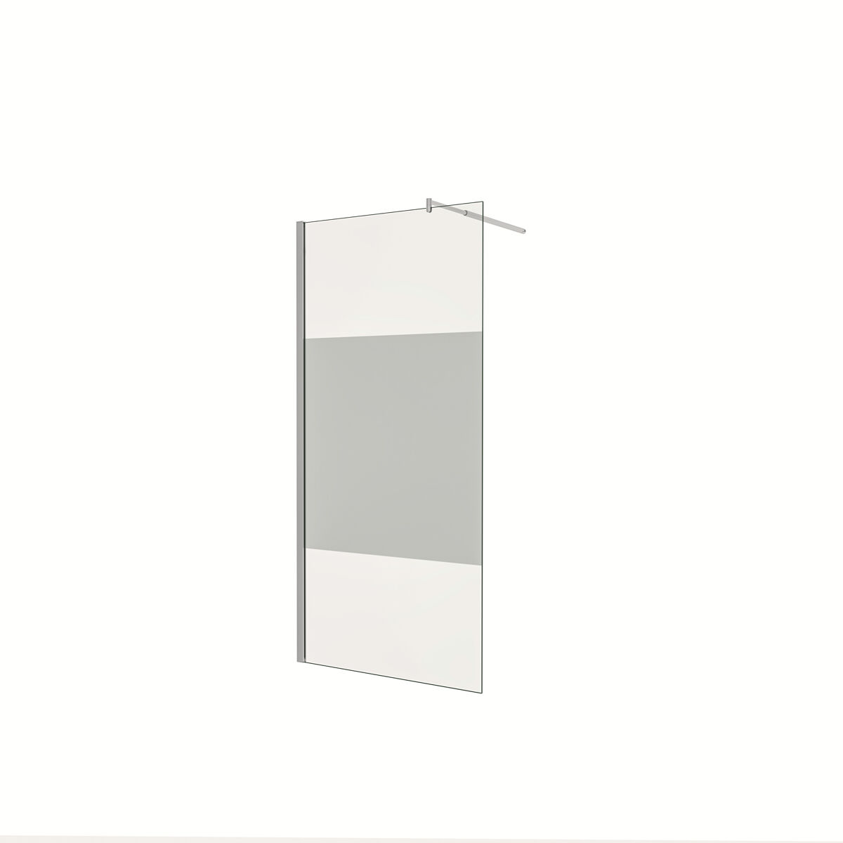 Mampara de ducha fija serigrafiado central vidrio 8mm con película de seguridad a prueba de explosiones (108-110)x200cm con barra 70-120cm