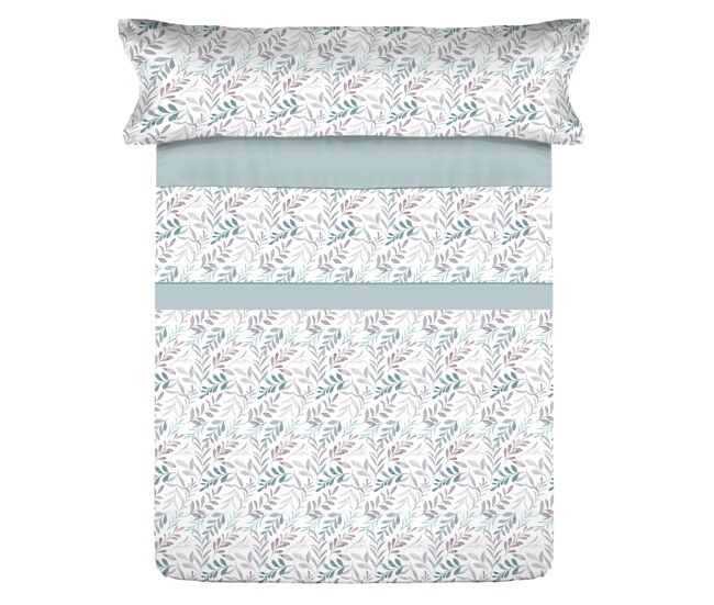 Juego sábanas microfibra verano dnan aqua cama 135cm donegal collections
