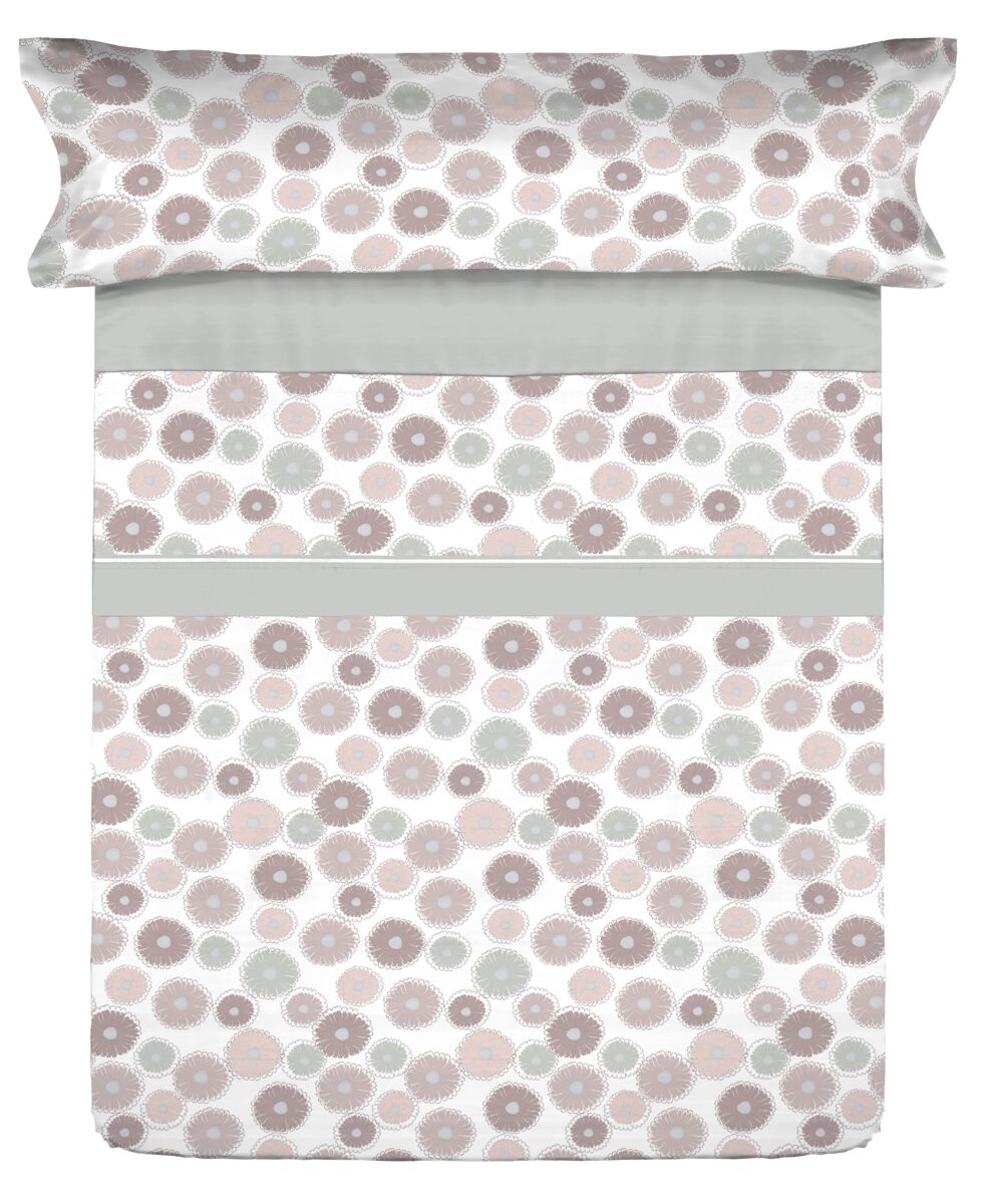 Juego sábanas microfibra verano levls gris cama 150cm donegal collections