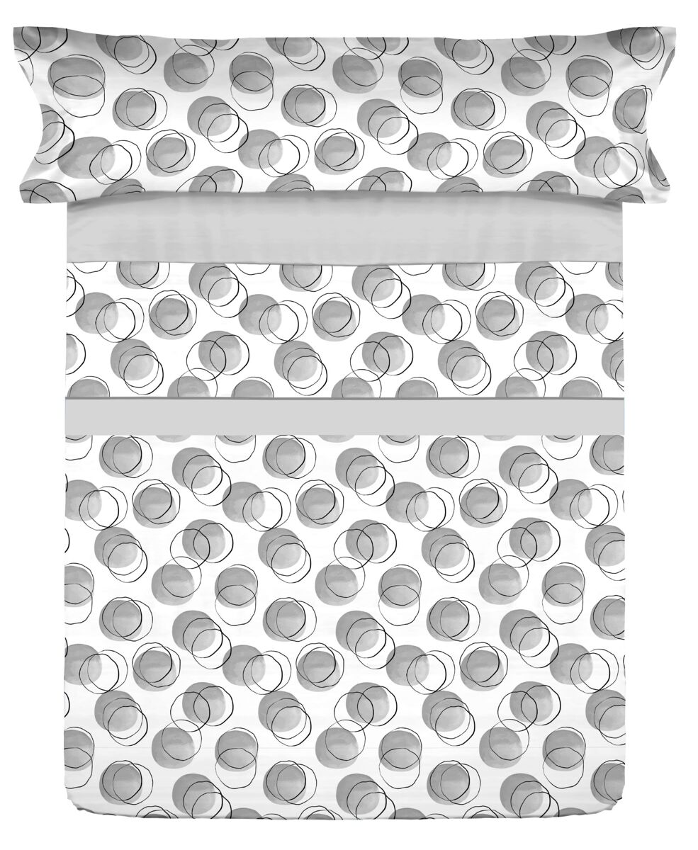 Juego sábanas microfibra verano clion gris cama 105cm donegal collections