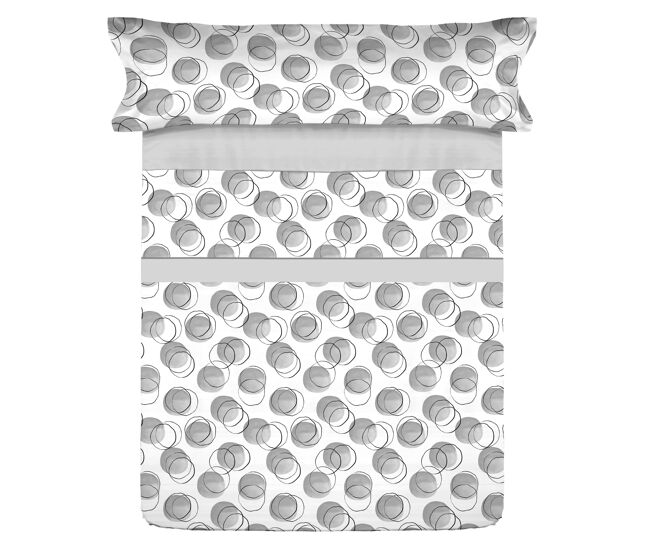 Juego sábanas microfibra verano clion gris cama 105cm donegal collections