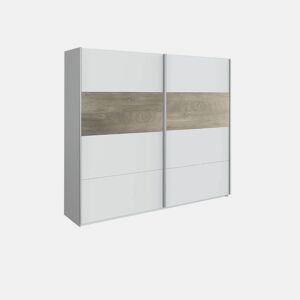 Roupeiro Brike 180 2 portas de correr Artik Branco (Branco mate) - Carvalho Alasca 180 x 200 x 60 cm