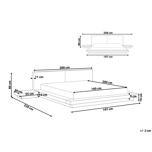 Beliani Cama com LED MDF ZEN Beliani Cama com LED MDF ZEN