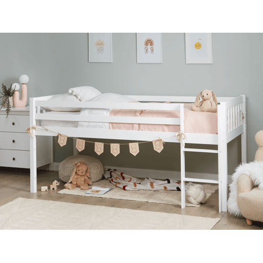 Cama de meia altura Madeira PEIPIN 90 x 200 cm Branco