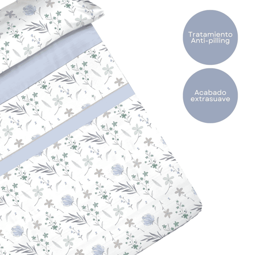 Conjunto de lençóis de microfibra Summer Civel Azul para cama 105cm Donegal Collections