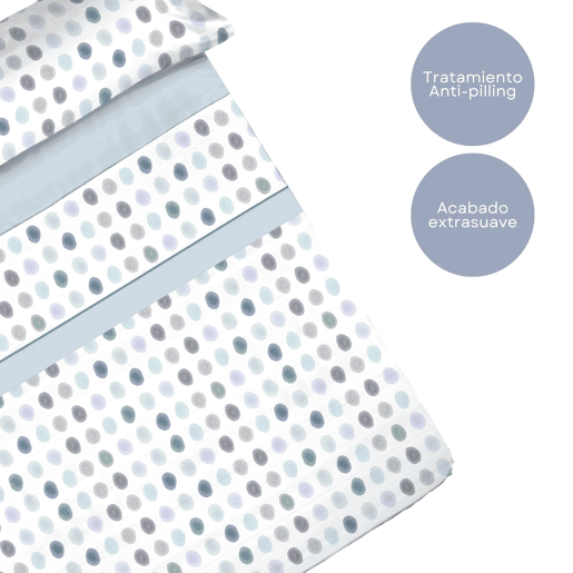 Conjunto de lençóis de microfibra Summer Gomil Azul para cama 90cm Donegal Collections