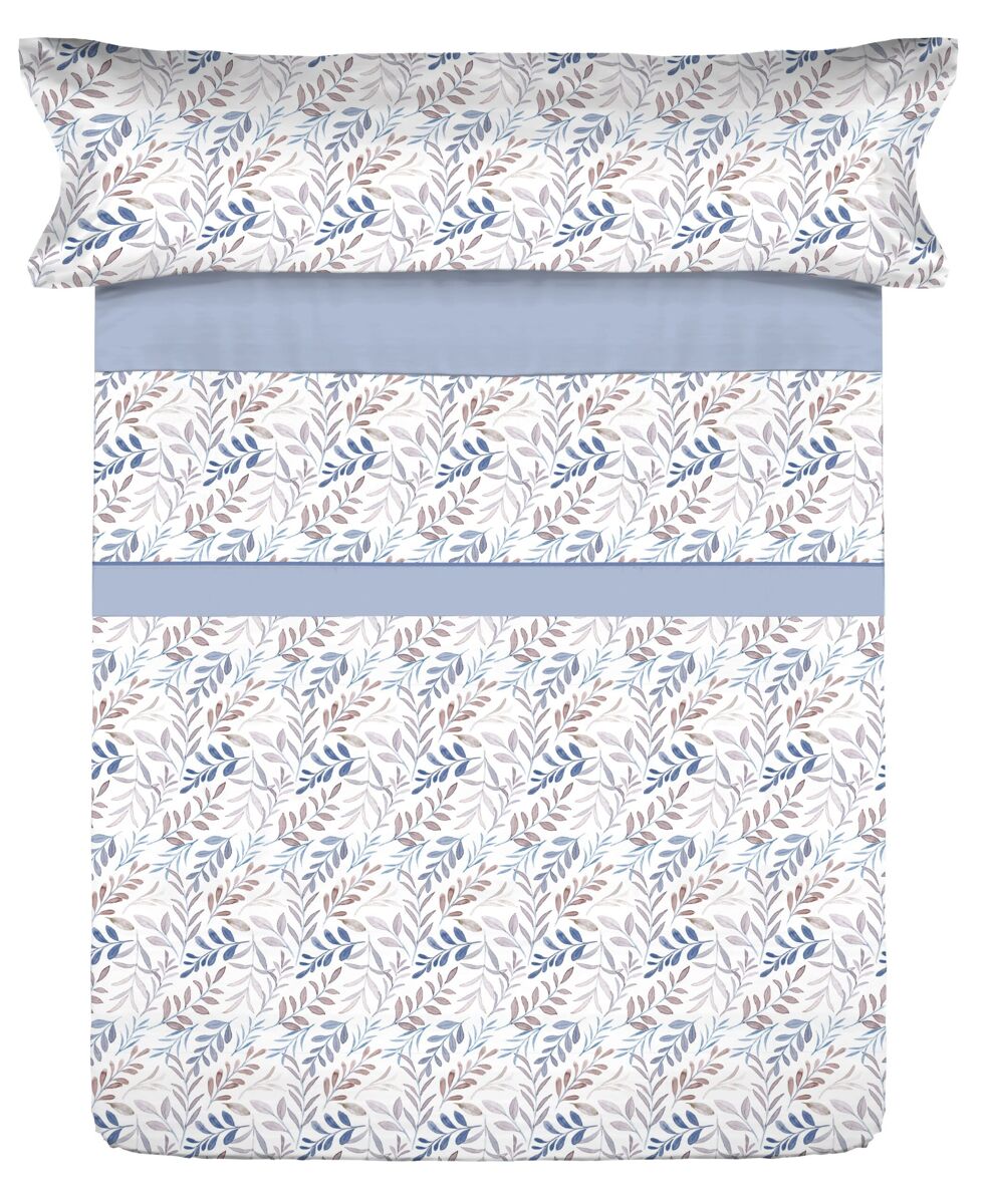 Juego sábanas microfibra verano dnan azul cama 150cm donegal collections