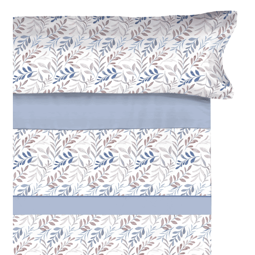 Conjunto de lençóis de microfibra Summer Dnan Azul para cama 150cm Donegal Collections