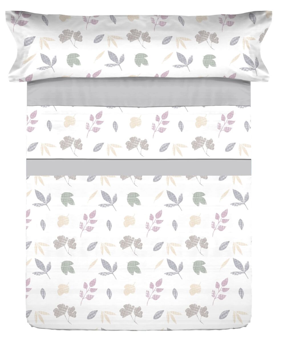 Juego sábanas microfibra verano carls gris cama 135cm donegal collections