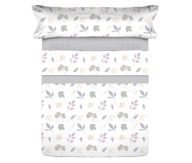 Juego sábanas microfibra verano carls gris cama 135cm donegal collections