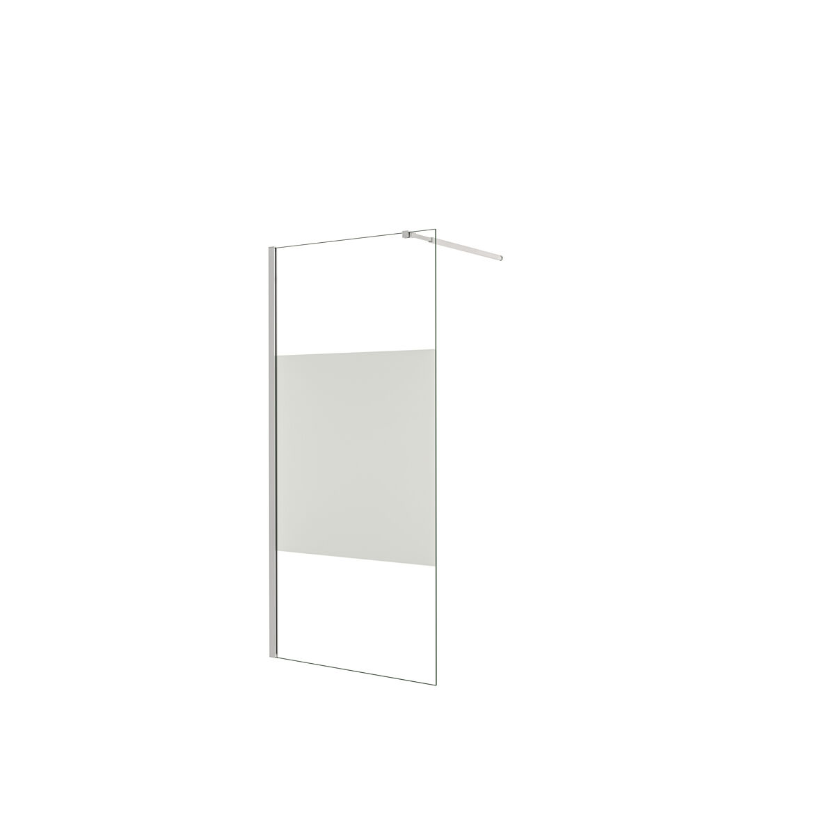 Mampara de ducha fija serigrafiado central vidrio 8mm con película de seguridad a prueba de explosiones (108-110)x200cm con barra 73-120cm