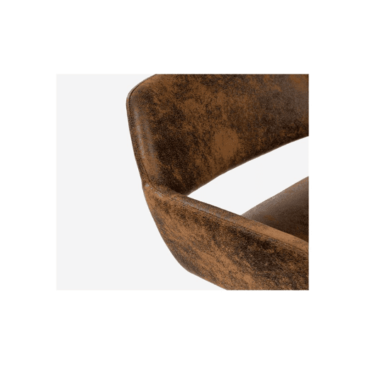 Cadeira de escritório vintage em tecido de camurça, giratória, altura ajustável e 6 rodízios ROSS SUEDE CASTANHO PRETO