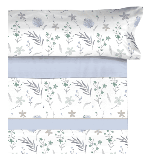 Conjunto de lençóis de microfibra Summer Civel Azul para cama 135cm Donegal Collections
