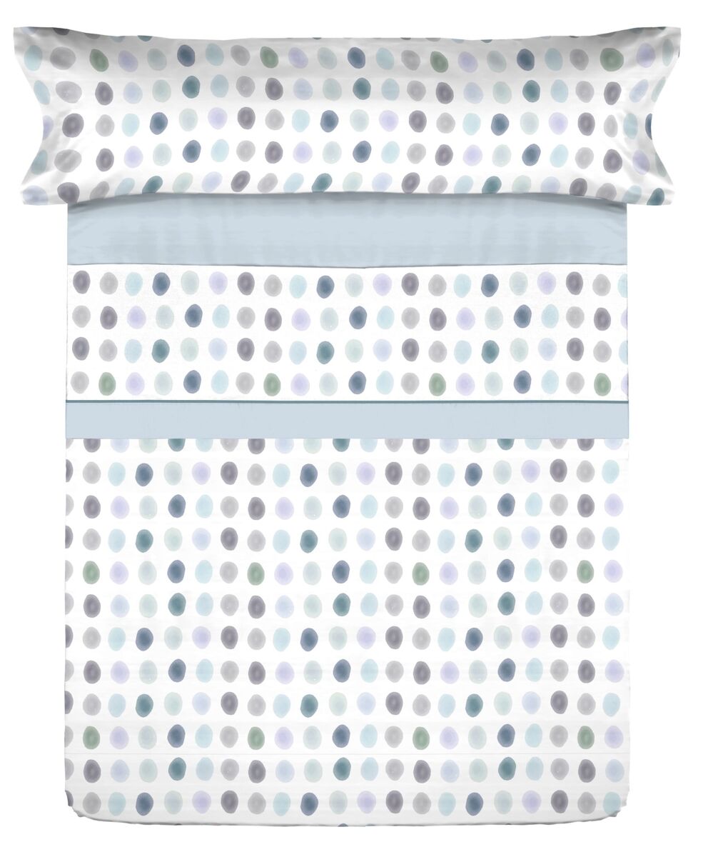 Juego sábanas microfibra verano gomil azul cama 105cm donegal collections